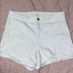 American Eagle Hi-Rise White Jean Shorts
